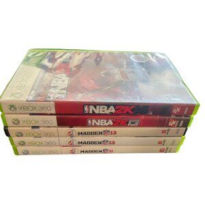 XBOX 360 5 Game Lot-Untested NBA & Madden NFL Microsoft